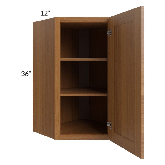 RTA Artisan Walnut Shaker 24" x 36" Wall Diagonal Corner Cabinet
