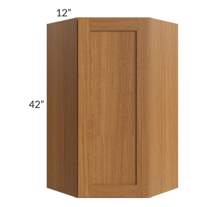 RTA Artisan Walnut Shaker 24" x 42" Wall Diagonal Corner Cabinet