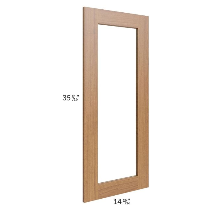 RTA Artisan Walnut Shaker 24" x 42" Wall Diagonal Corner Glass Door Only with Glass Included