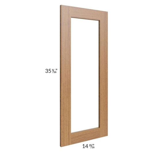 RTA Artisan Walnut Shaker 24" x 42" Wall Diagonal Corner Glass Door Only with Glass Included