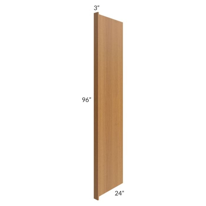 RTA Artisan Walnut Shaker 24" x 96" Refrigerator End Panel with a 3" Return