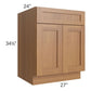RTA Artisan Walnut Shaker 27" Base Cabinet with 2 Decorative End Panels and 1 Roll Out Tray