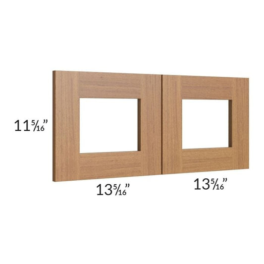 RTA Artisan Walnut Shaker 27" x 12" Glass Doors Only with Glass Included