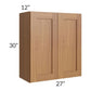 RTA Artisan Walnut Shaker 27" x 30" Wall Cabinet with 1 Decorative End Panel