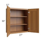 RTA Artisan Walnut Shaker 27" x 30" Wall Cabinet with 1 Decorative End Panel
