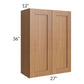 RTA Artisan Walnut Shaker 27" x 36" Wall Cabinet with 2 Decorative End Panels