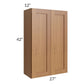 RTA Artisan Walnut Shaker 27" x 42" Wall Cabinet with 2 Decorative End Panels