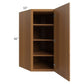 RTA Artisan Walnut Shaker 27" x 42" x 15" Wall Diagonal Corner Cabinet