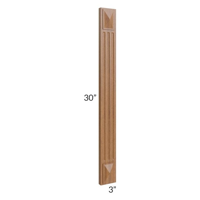 RTA Artisan Walnut Shaker 3" x 30" Fluted Decorative Filler