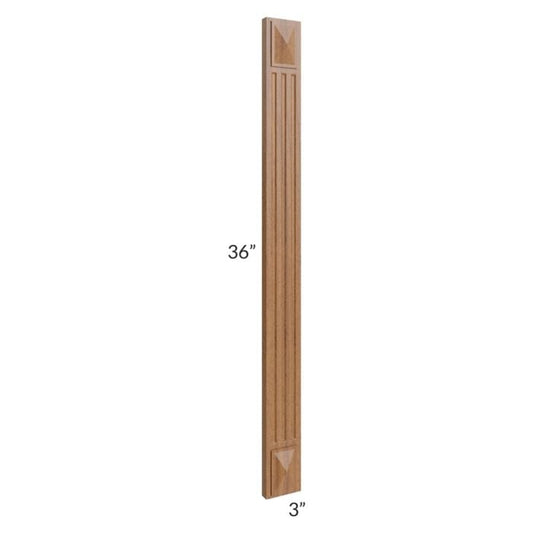 RTA Artisan Walnut Shaker 3" x 36" Fluted Decorative Filler