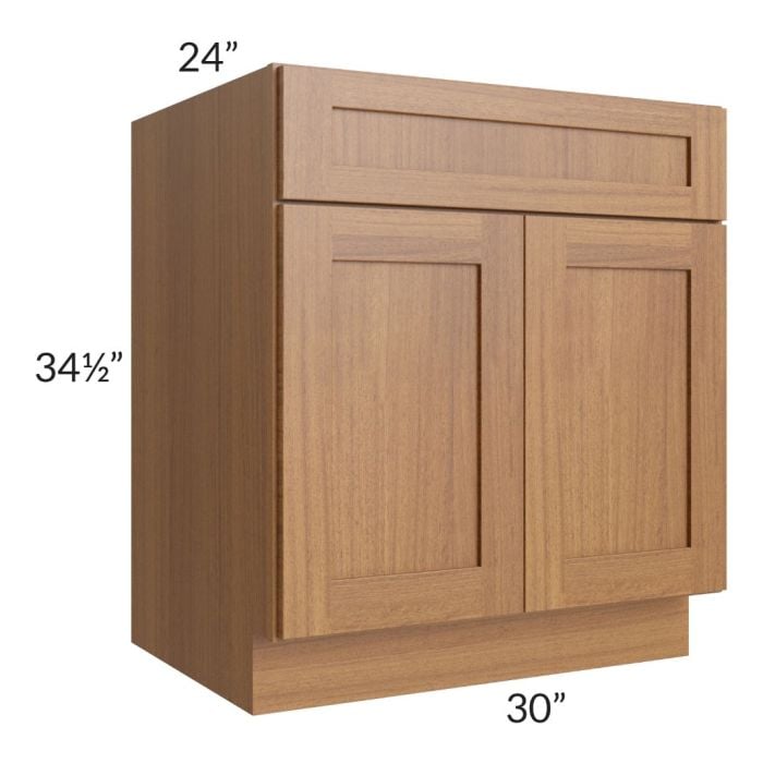 RTA Artisan Walnut Shaker 30" Base Cabinet with 1 Roll Out Tray