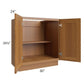 RTA Artisan Walnut Shaker 30" Full Height Door Base Cabinet with 2 Roll Out Trays