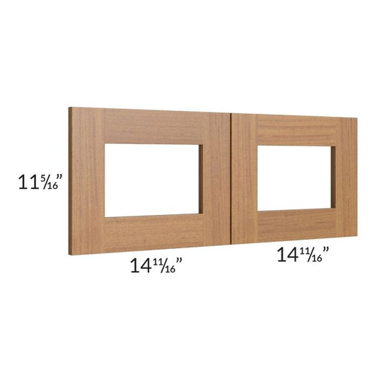 RTA Artisan Walnut Shaker 30" x 12" Glass Doors Only with Glass Included