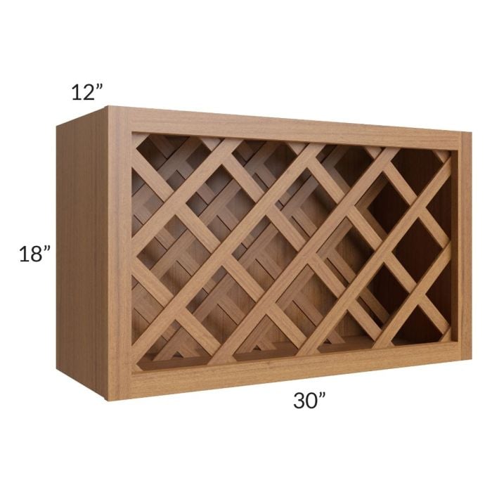 RTA Artisan Walnut Shaker 30" x 18" Wine Rack Cabinet