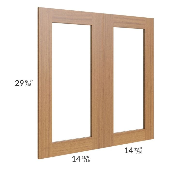 RTA Artisan Walnut Shaker 30" x 30" Glass Door Only with Glass Included