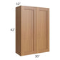RTA Artisan Walnut Shaker 30" x 42" Wall Cabinet with 1 Decorative End Panel