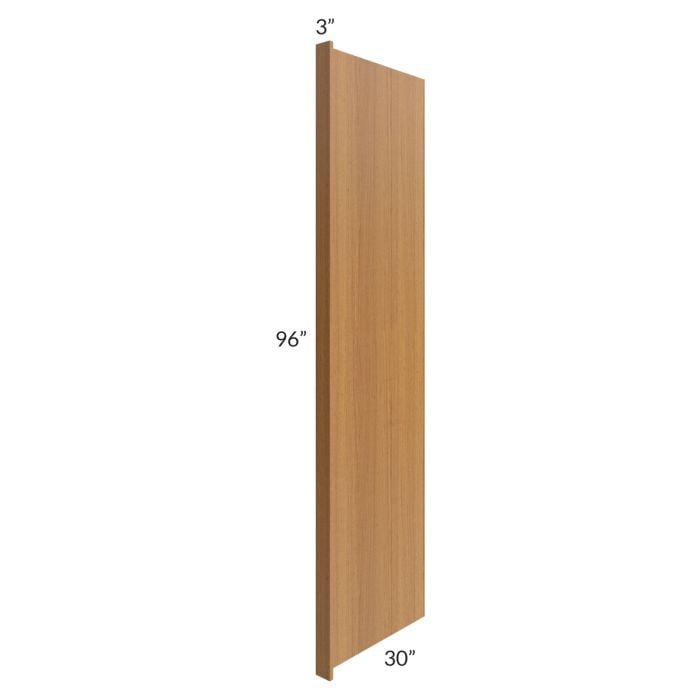 RTA Artisan Walnut Shaker 30" x 96" Refrigerator End Panel with a 3" Return - Cut in Half