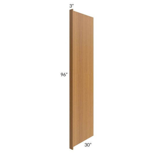 RTA Artisan Walnut Shaker 30" x 96" Refrigerator End Panel with a 3" Return