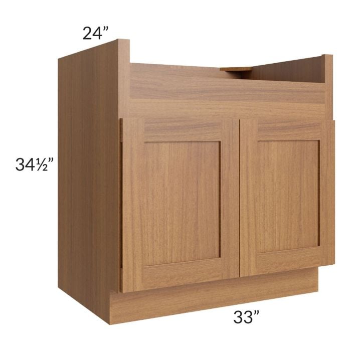 RTA Artisan Walnut Shaker 33" Farm Sink Base Cabinet