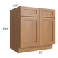 RTA Artisan Walnut Shaker 33" Sink Base Cabinet