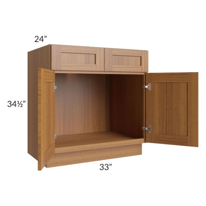 RTA Artisan Walnut Shaker 33" Sink Base Cabinet