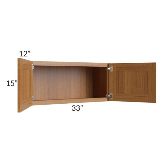 RTA Artisan Walnut Shaker 33" x 15" Wall Cabinet