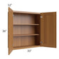 RTA Artisan Walnut Shaker 33" x 36" Wall Cabinet with 1 Decorative End Panel