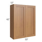 RTA Artisan Walnut Shaker 33" x 42" Wall Cabinet with 2 Decorative End Panels