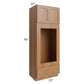 RTA Artisan Walnut Shaker 33" x 90" Double Oven or Oven/Microwave Cabinet with 1 Decorative End Panel