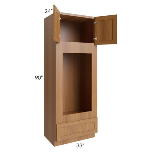 RTA Artisan Walnut Shaker 33" x 90" Double Oven or Oven/Microwave Cabinet