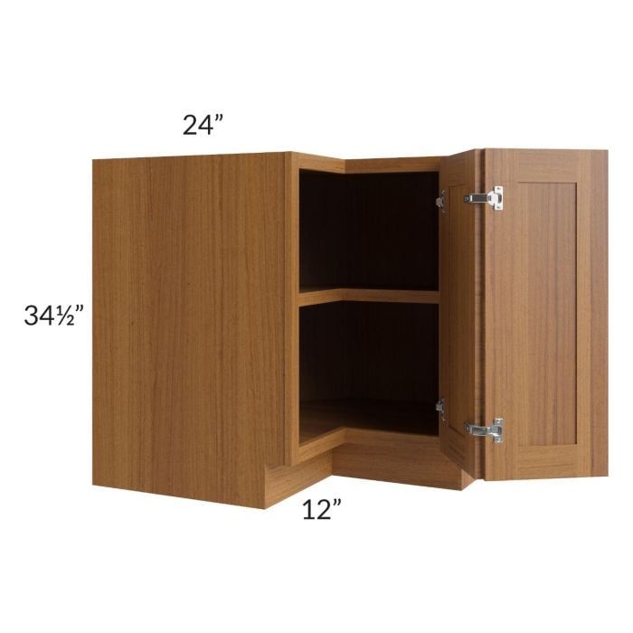 RTA Artisan Walnut Shaker 36" Corner Base Cabinet with 1 Fixed Shelf