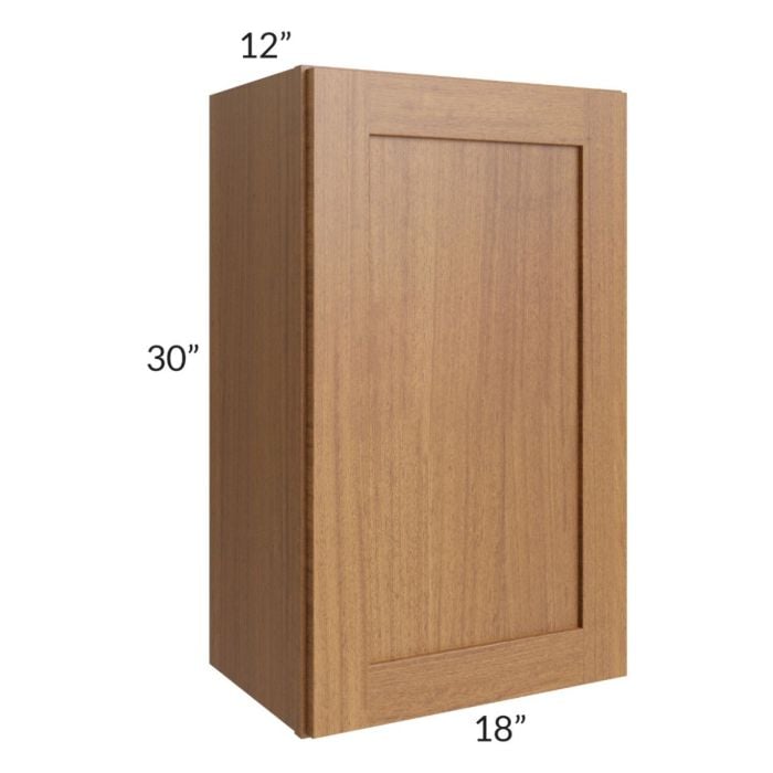 RTA Artisan Walnut Shaker 36" x 30" Wall Cabinet with 1 Decorative End Panel