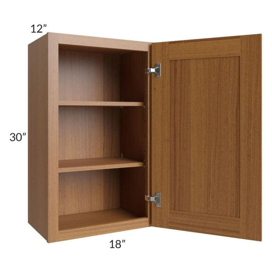 RTA Artisan Walnut Shaker 36" x 30" Wall Cabinet with 1 Decorative End Panel