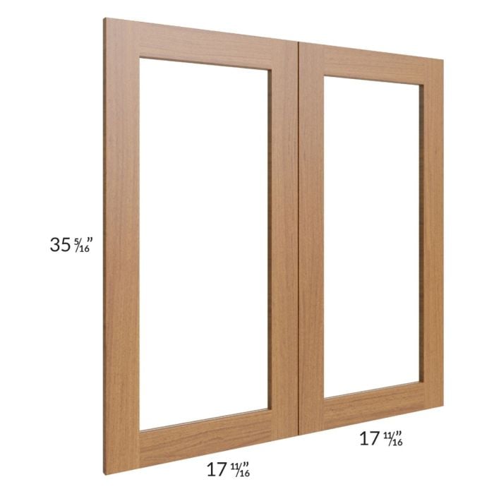 RTA Artisan Walnut Shaker 36" x 36" Glass Door Only with Glass Included