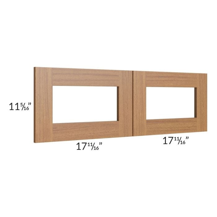 RTA Artisan Walnut Shaker 36" x12" Glass Doors Only with Glass Included