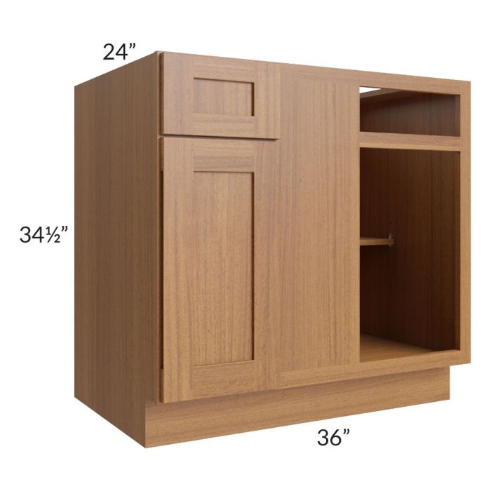 RTA Artisan Walnut Shaker 39"-42" Blind Base Corner Cabinet