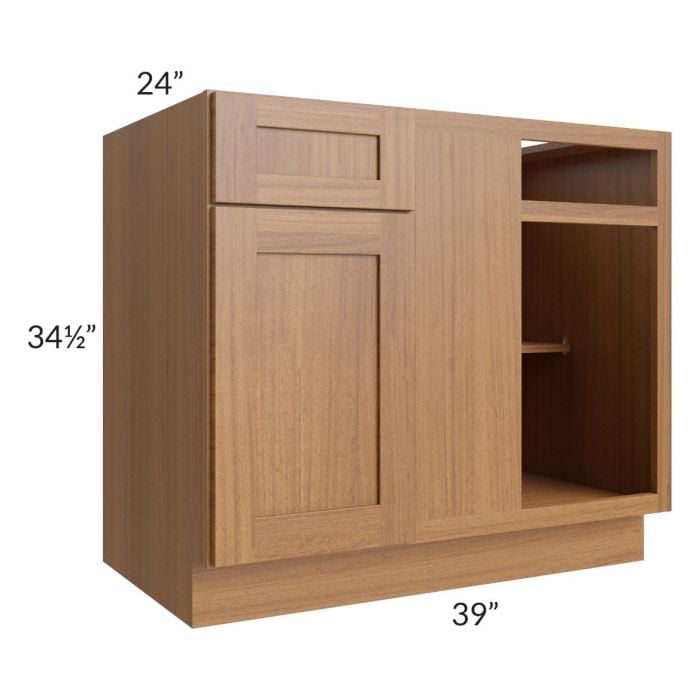 RTA Artisan Walnut Shaker 42"-45" Blind Base Corner Cabinet