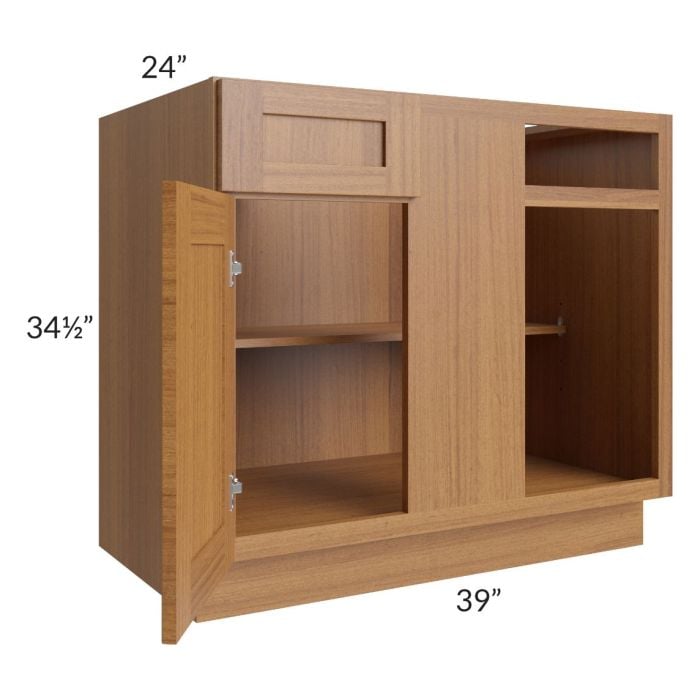 RTA Artisan Walnut Shaker 42"-45" Blind Base Corner Cabinet