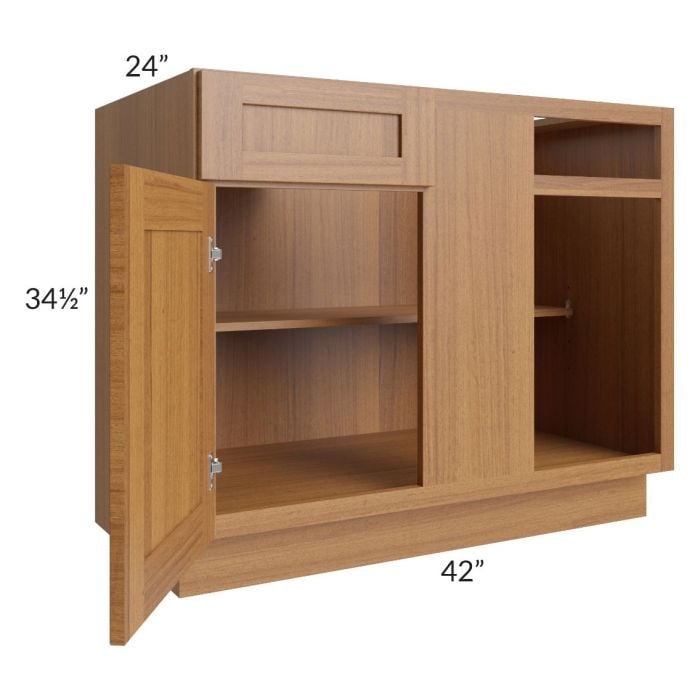 RTA Artisan Walnut Shaker 45"-48" Blind Base Corner Cabinet