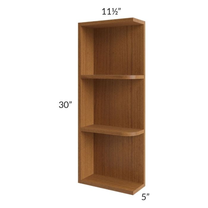 RTA Artisan Walnut Shaker 5" x 30" Wall End Shelf Cabinet