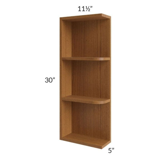 RTA Artisan Walnut Shaker 5" x 30" Wall End Shelf Cabinet