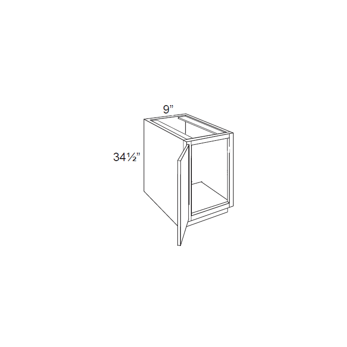 RTA Artisan Walnut Shaker 9" Full Height Door Base Cabinet