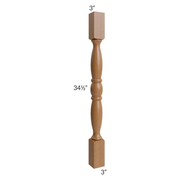 RTA Artisan Walnut Shaker Decorative Leg with a Wall Filler