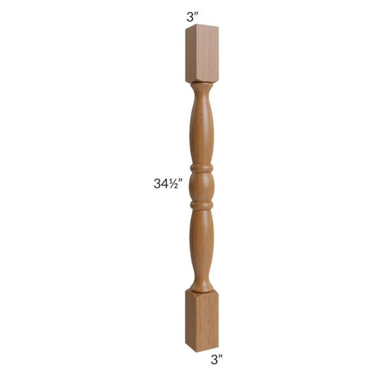 RTA Artisan Walnut Shaker Decorative Leg with a Wall Filler