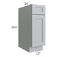 RTA Asheville Grey Shaker 12" Base Cabinet with 1 Decorative End Panel