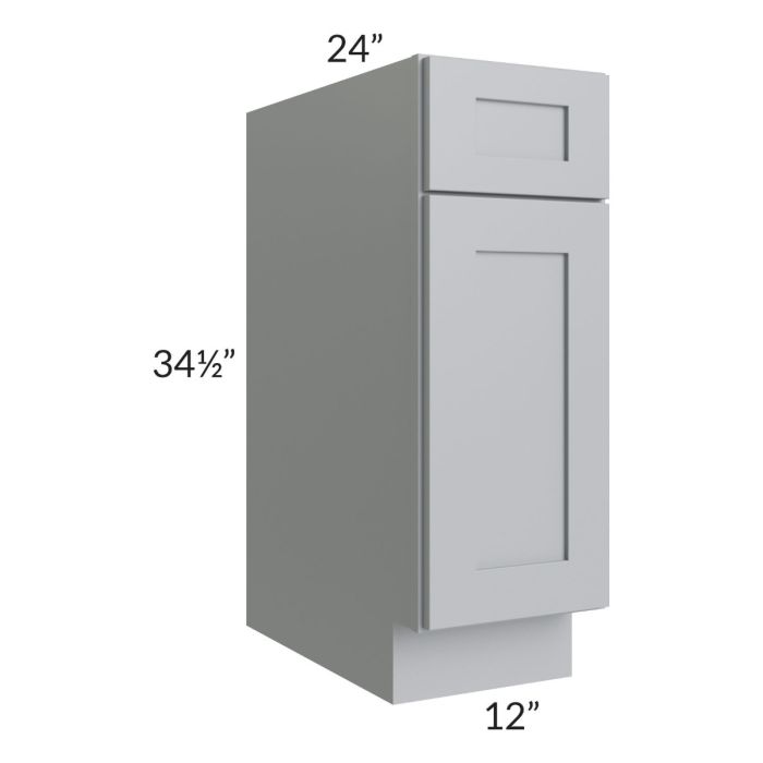 RTA Asheville Grey Shaker 12" Base Cabinet with 1 Decorative End Panel