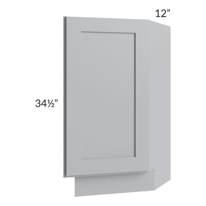 RTA Asheville Grey Shaker 12" Base End Cabinet (Right)