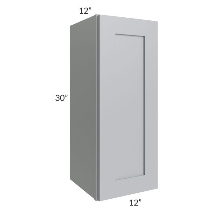 RTA Asheville Grey Shaker 12" x 30" Wall Cabinet with 1 Decorative End Panel