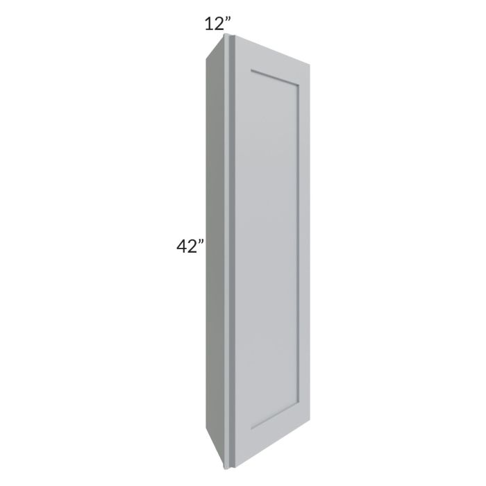 RTA Asheville Grey Shaker 12" x 42" Wall End Angle Cabinet with 1 Decorative End Panel