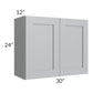 RTA Asheville Grey Shaker 12" x 42" Wall End Angle Cabinet with 1 Decorative End Panel